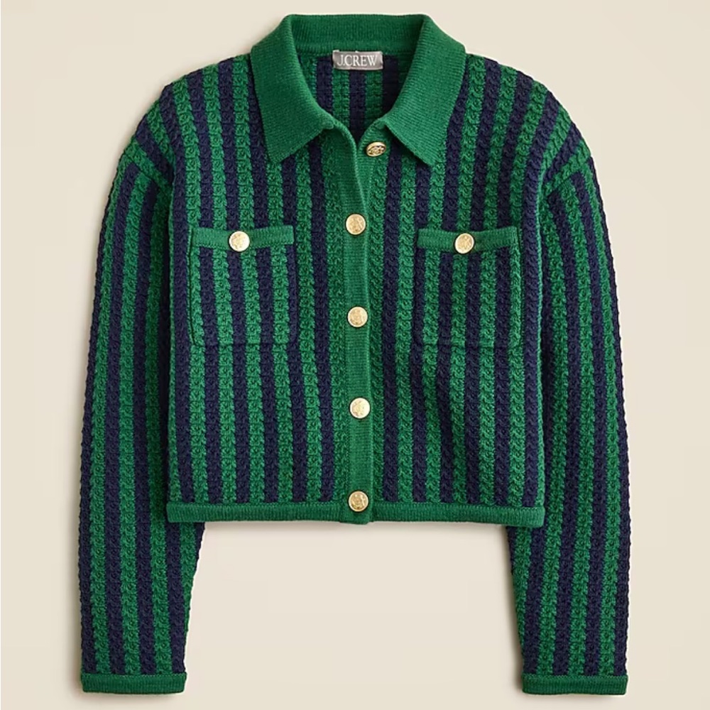 NWT J.Crew Sweater Lady Jacket In Chevron Stripe For Women 🎄